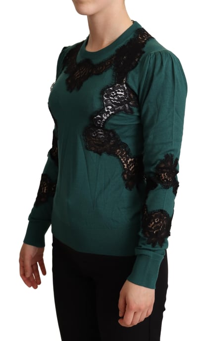 Dolce & Gabbana Kvinnors Grön Ull Rundhalsad Tröja - Image 2