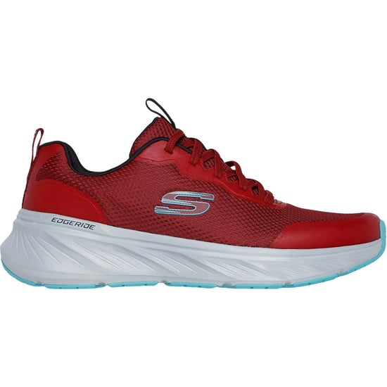 Skechers Edgeride Rekze Textile Men's Burgundy/Grey Trainers - Image 5