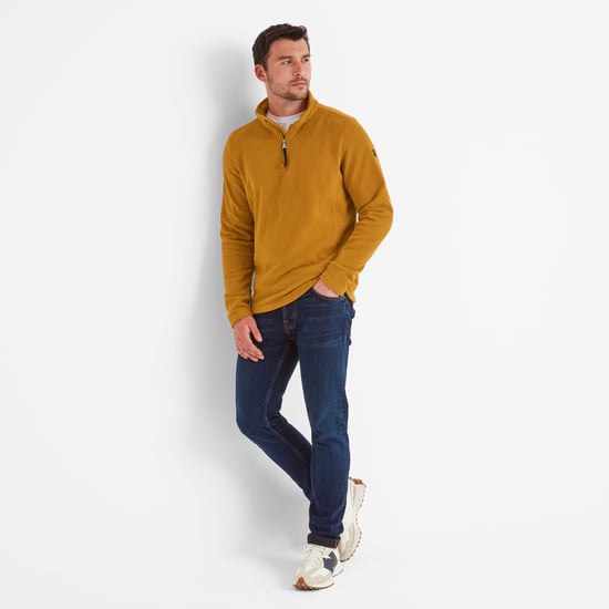 Revive Mens Fleece Zip Neck Rich Ochre