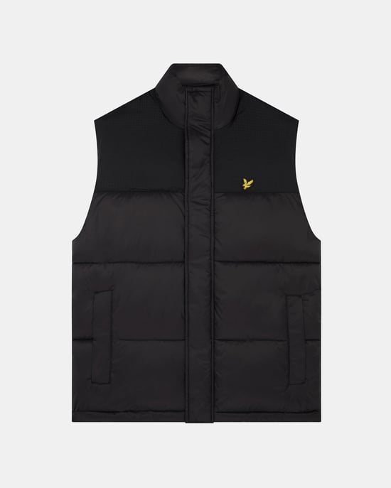 Lyle & Scott gewatteerde bodywarmer in zwart - Image 5