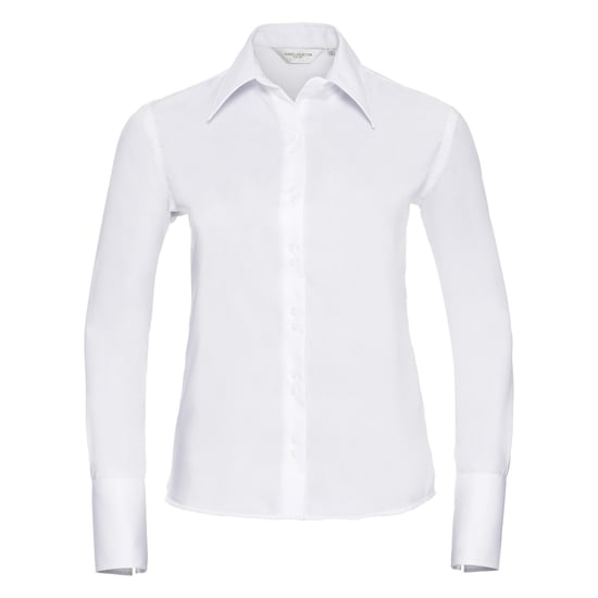 Russell Collection Ladies/Womens långärmad Ultimate Non-Iron-skjorta med lång ärm (Vit) - Image 1