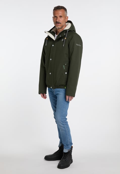 Schmuddelwedda Winterjas gemaakt van gerecycled polyester yuka Heren donkere olijf - Image 2