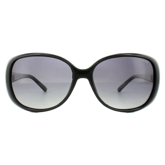 Polaroid Butterfly Womens Black Grey Gradient Polarized Sunglasses