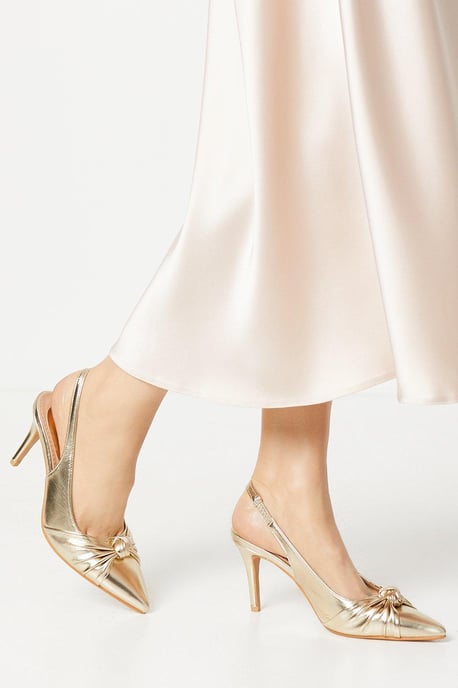 Deja Knot Detail Slingback Stiletto Court Shoes - Image 1