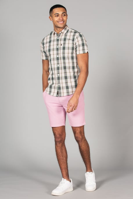 Lilac Cotton Chino-Style Shorts