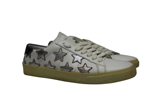 Saint Laurent Paris SL/06 Metallic Stars Lage Sneakers in Witte Leer - Image 3