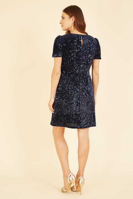 Mela Navy Sequin Tunic Dress