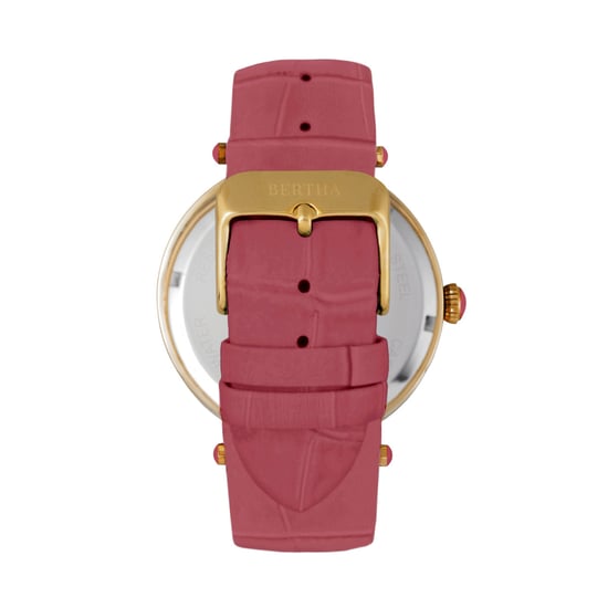 Bertha Camilla Mother-Of-Pearl Leather-Band Watch