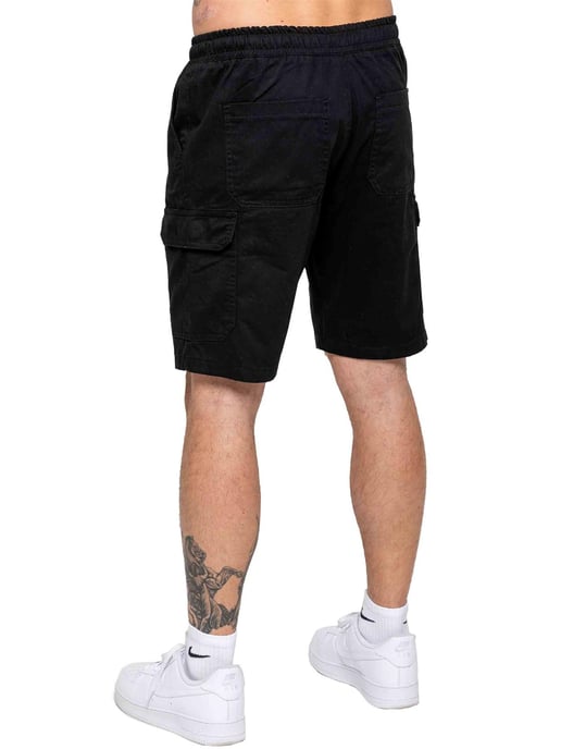 Kruze | 2 Pack Mens Cargo Shorts - BLK/LTGREY