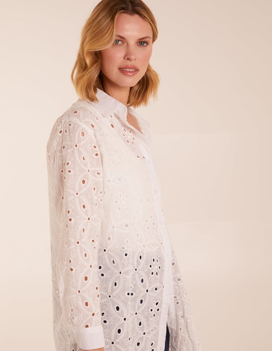 Crochet Detailed Long Sleeve Shirt