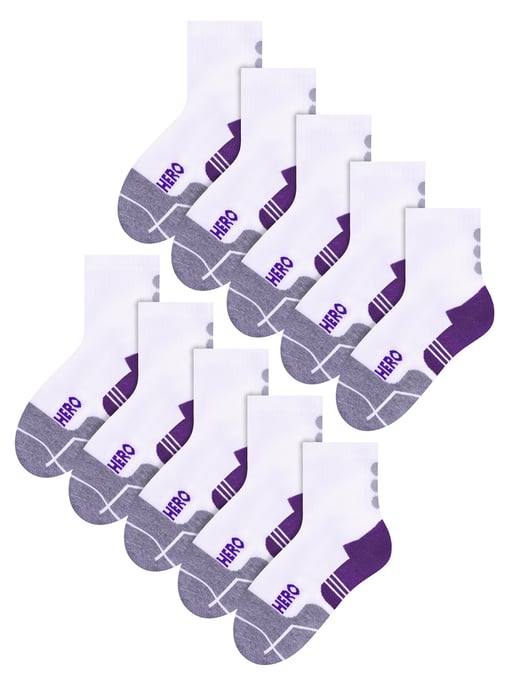 10 Pair Multipack Boys PE Socks | Steven | Breathable Low Cut White Sport Socks for Kids - Style 3 - Image 1