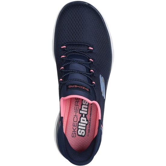 Skechers Summits Diamond Dream Textile Dames Navy/Roze Sportschoenen - Image 3