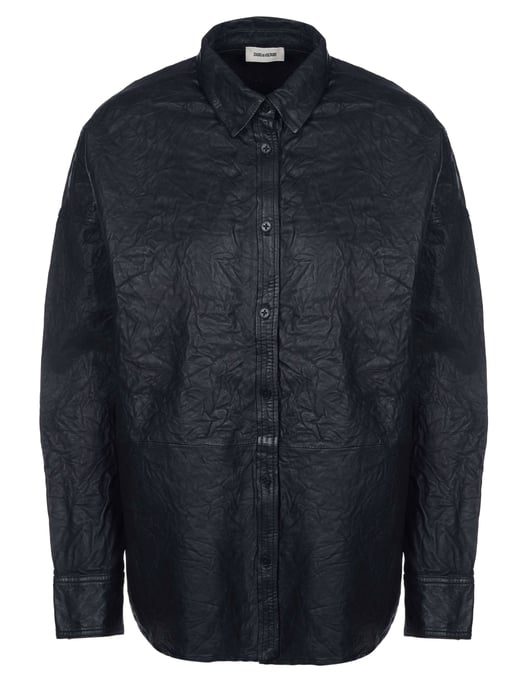 Zadig & Voltaire blouse TAMARA CUIR FROISSE zwart - Image 1