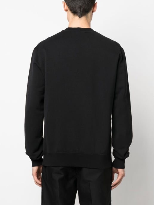 Lanvin Paris Logo Embroidered Sweatshirt in Black - Image 3