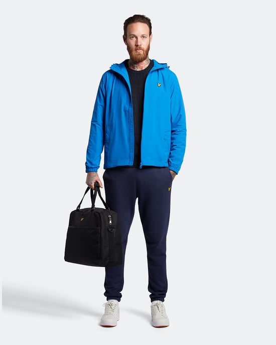 Lyle & Scott jack met rits en capuchon in blauw - Image 2