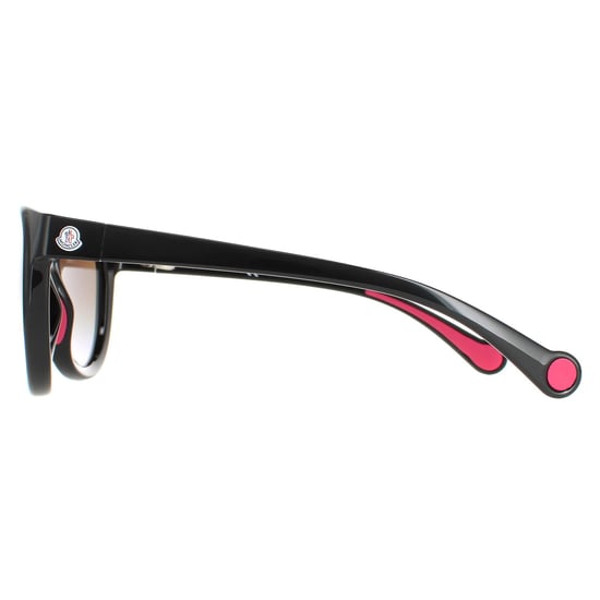 Moncler Round Unisex Shiny Black Smoke Mirror  ML0087