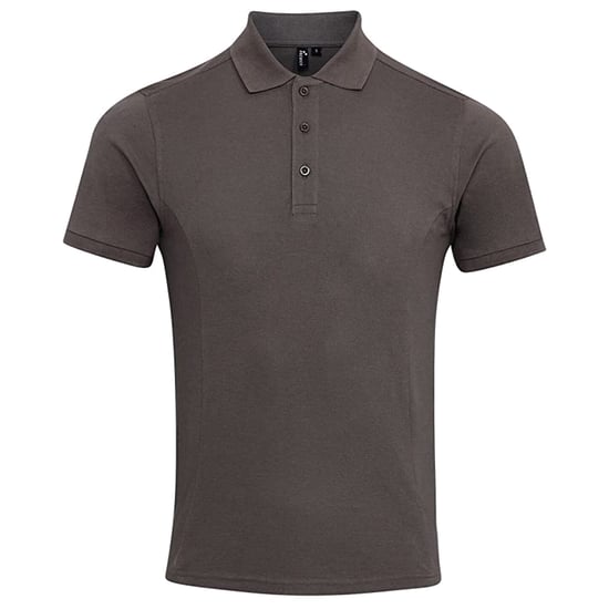Premier Mens Coolchecker Plus Piqu Polo Shirt (Dark Grey) - Image 1