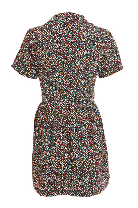 Petite Black Floral Skater Dress