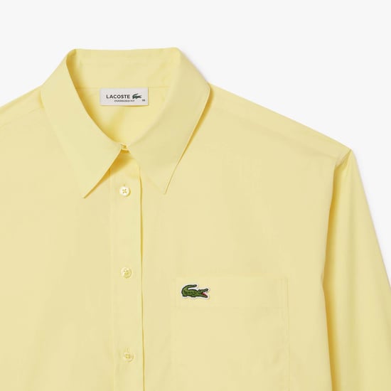 Women's Lacoste Oversized Poplin Shirt in Yellow