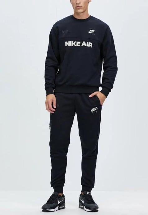 Nike Air Heren fleece trainingspak met ronde hals en geborstelde achterkant - Image 1