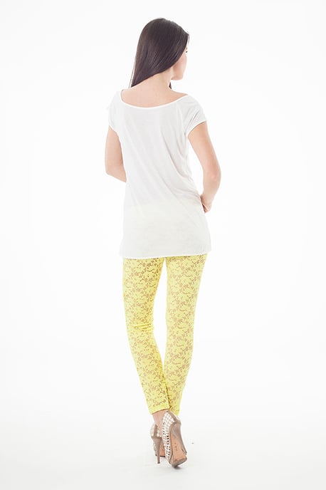 Lace Leggings in Yellow