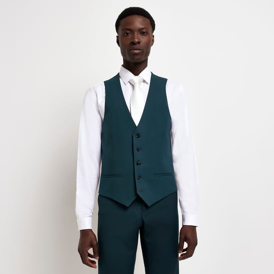 River Island Mens Waistcoat SB5 Teal - Green
