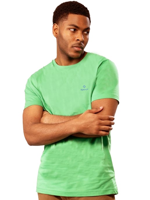 Gant | Mens Crew Neck T-Shirt Contrast Logo - Green