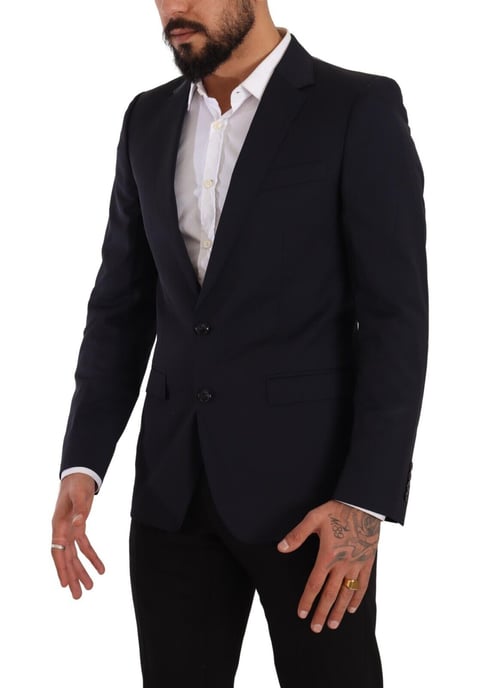 Dolce & Gabbana Herrar Mörkblå Enkelknäppt Kappa MARTINI Blazer - Image 6