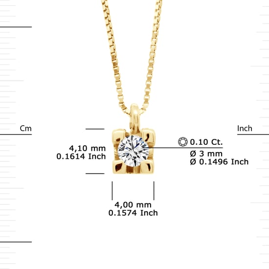 DIADEMA - Necklace with Diamonds - Yellow Gold Venetian Chain