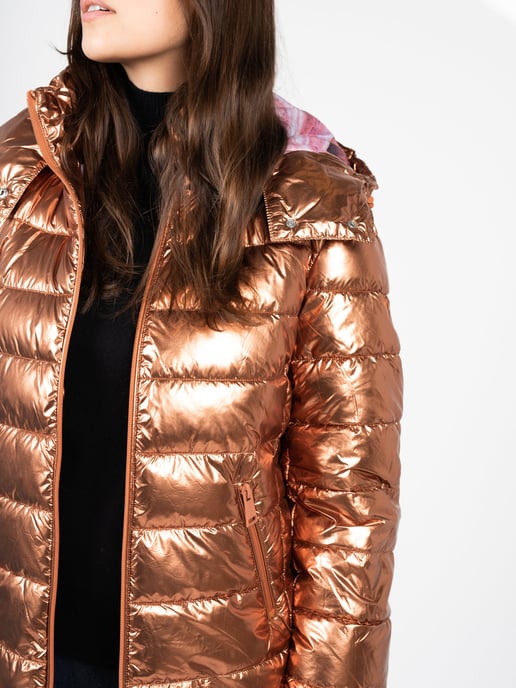 Guess Jacket Bomber jacket Woman's Gold - Image 4
