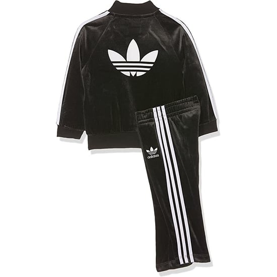 Adidas Velour Kids Black Tracksuit