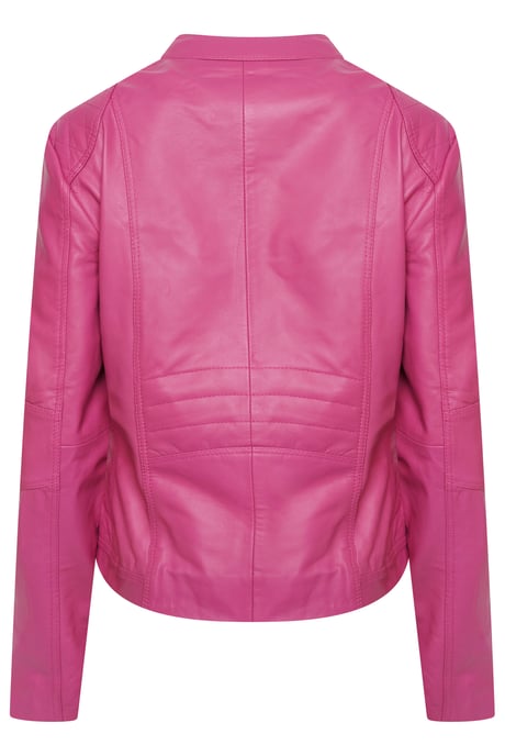 Pelle D’annata Ladies Real Leather Biker Jacket in Magenta