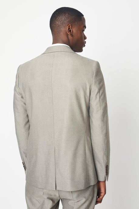 Neutral Herringbone Suit Jacket