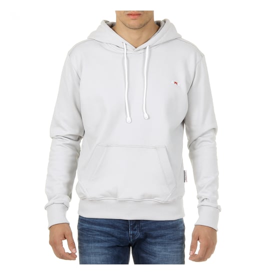Andrew Charles Mens Hoodie Long Sleeves Round Neck Light Grey FIFI
