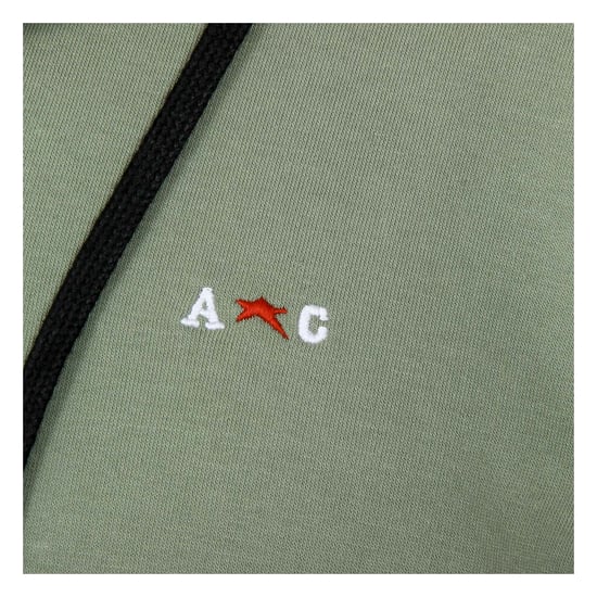 Andrew Charles Mens Hoodie with Zip Long Sleeves Round Neck Green FELA