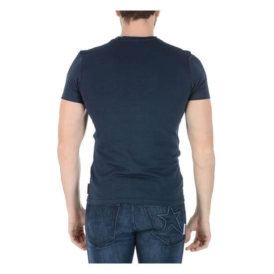 Andrew Charles Mens T-Shirt Short Sleeves Round Neck Blue KEITA