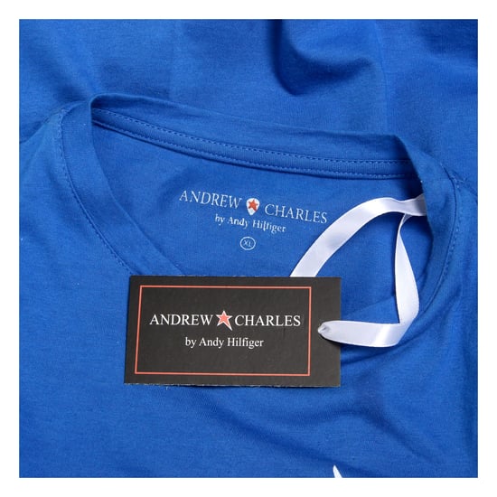 Andrew Charles Mens T-Shirt Short Sleeves Round Neck Blue KEITA