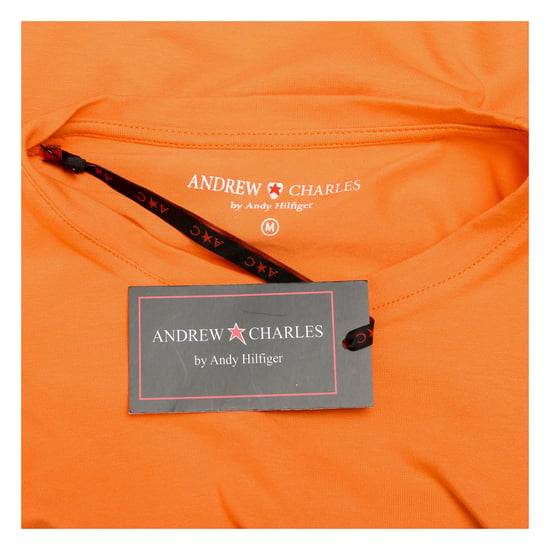 Andrew Charles Mens T-Shirt Short Sleeves Round Neck Orange KEITA