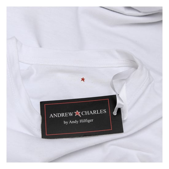 Andrew Charles Mens T-Shirt Short Sleeves Round Neck White KEITA