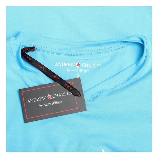 Andrew Charles Mens T-Shirt Short Sleeves V-Neck Light Blue KENAN