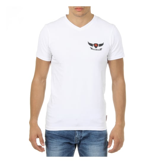Andrew Charles Mens T-Shirt Short Sleeves V-Neck White KENAN