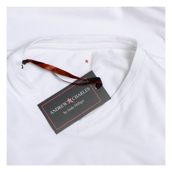 Andrew Charles Mens T-Shirt Short Sleeves V-Neck White KENAN