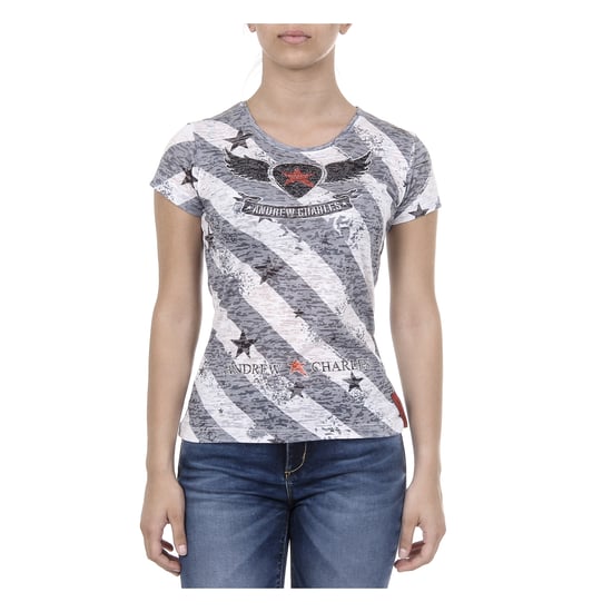 Andrew Charles Womens T-shirt Short Sleeves Round Neck Grey CAROLINE