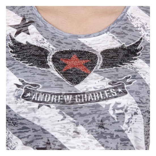 Andrew Charles Womens T-shirt Short Sleeves Round Neck Grey CAROLINE
