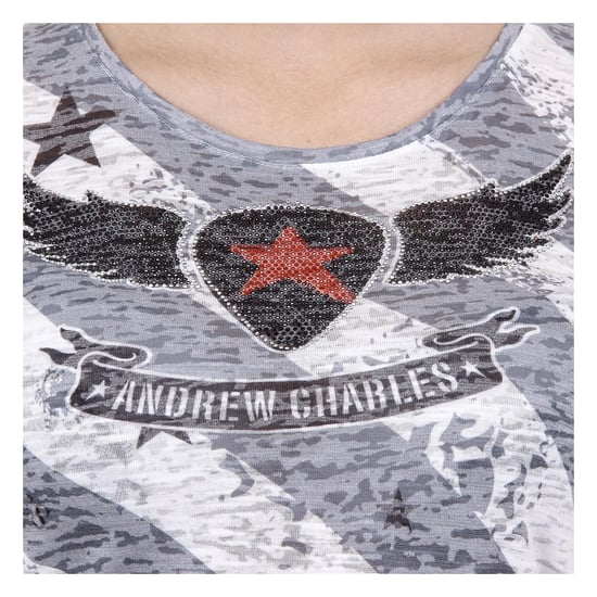 Andrew Charles Womens T-shirt Short Sleeves Round Neck Grey CAROLINE