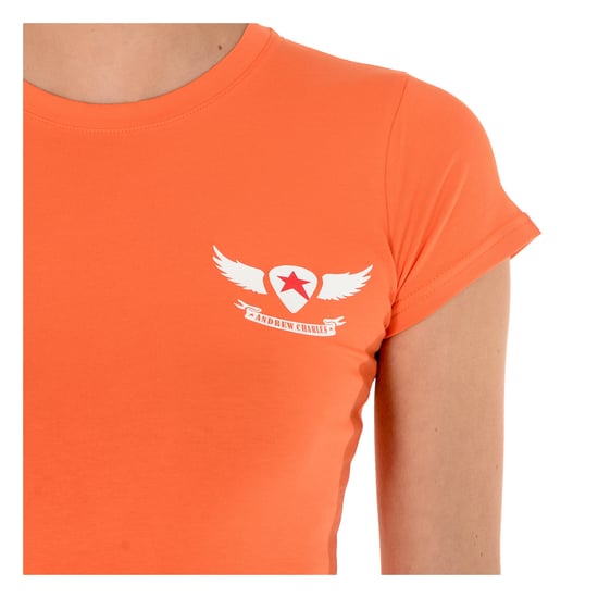 Andrew Charles Womens T-Shirt Short Sleeves Round Neck Orange TARANA