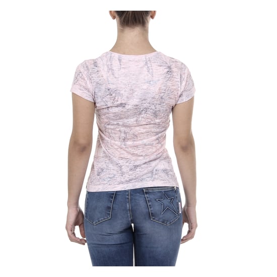 Andrew Charles Womens T-shirt Short Sleeves V-Neck Pink ALEXA