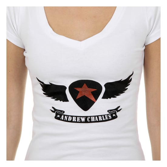 Andrew Charles Womens T-Shirt Short Sleeves V-Neck White TAPIWA