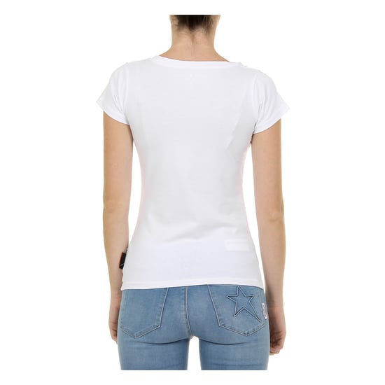 Andrew Charles Womens T-Shirt Short Sleeves V-Neck White TAPIWA