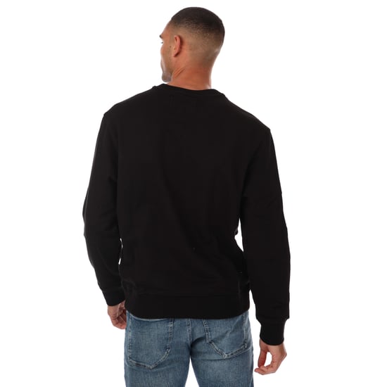 Herr Calvin Klein Jeans Avslappnad Bomulls-Terry Tröja i Svart - Image 2